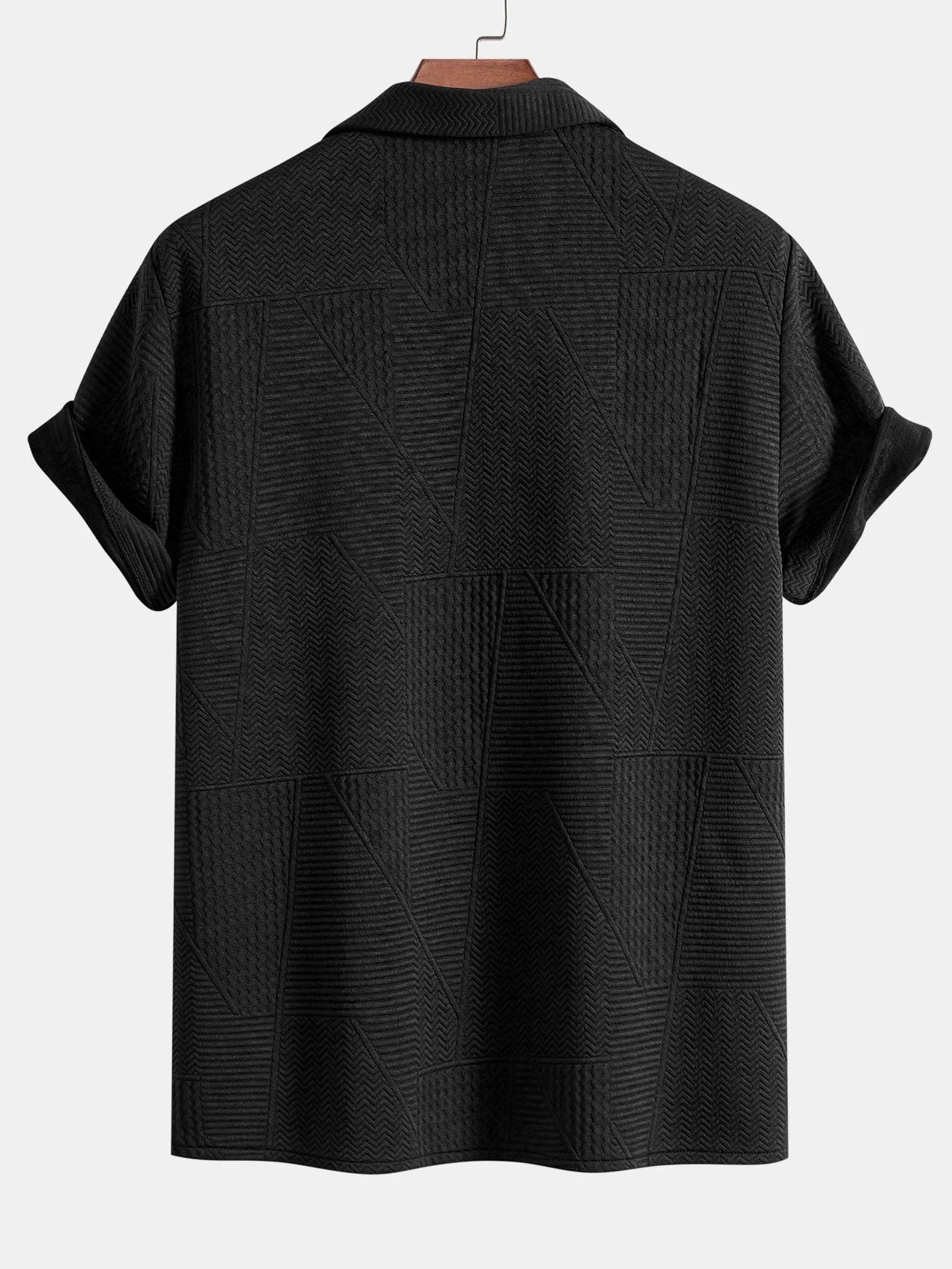 Luciano® | Short Sleeve Cuban Shirt With Geometric Texture - Image 6