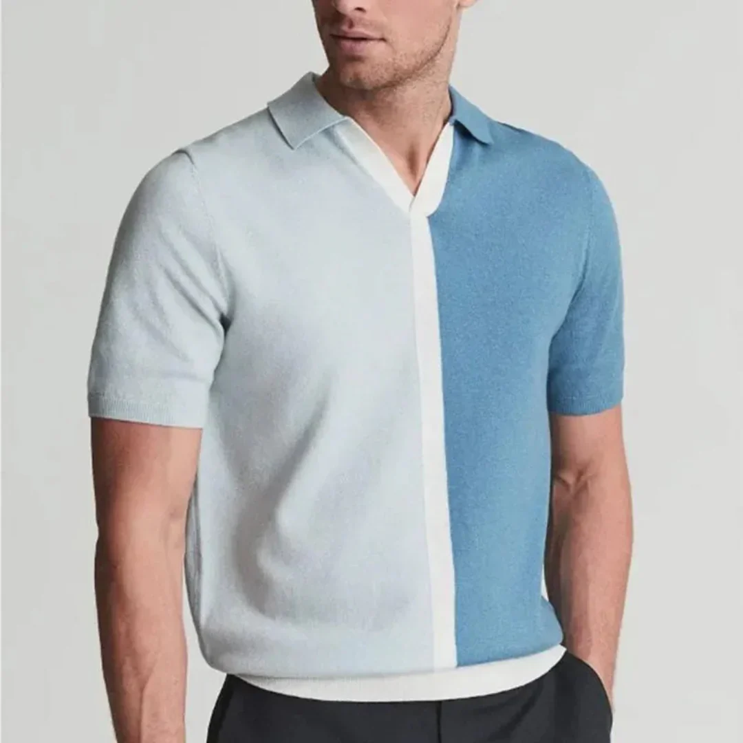 Luciano | Matthew Contrast Panel Polo Shirt - Image 3