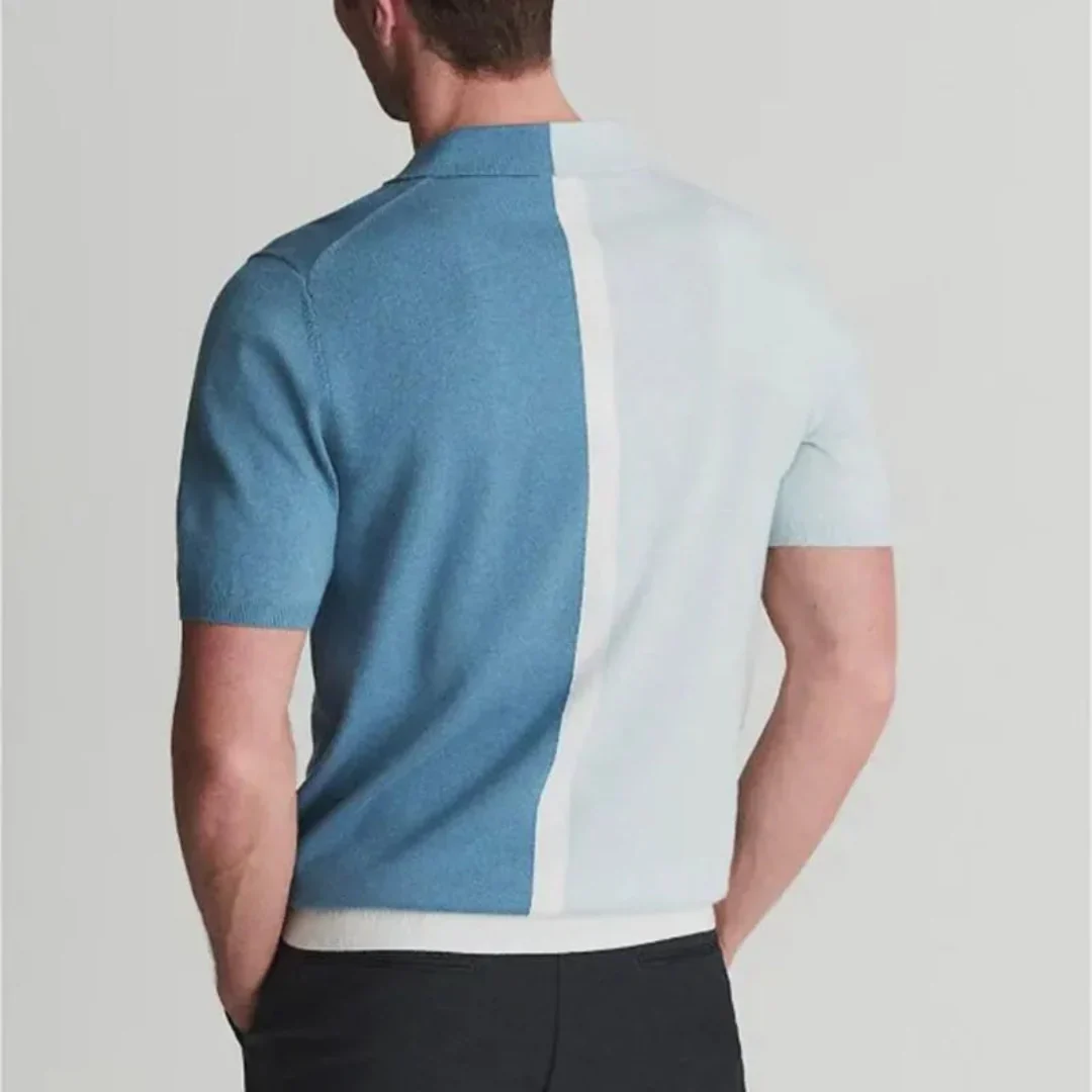 Luciano | Matthew Contrast Panel Polo Shirt - Image 4
