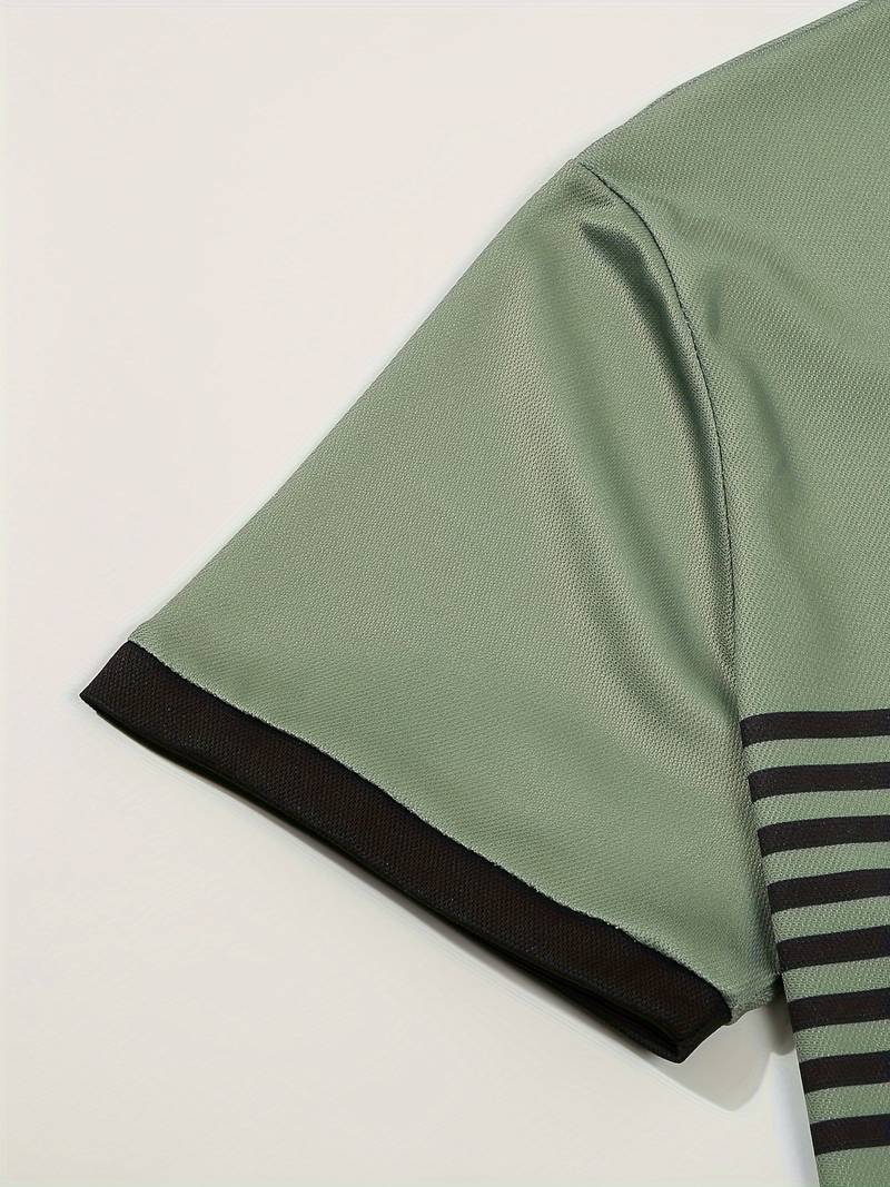 Lucie® | Casual Short Sleeve Stripe Polo Shirt For Men - Image 4