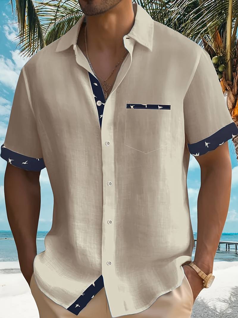 Lucio® | Stylish, Buttoned Short-Sleeved Shirt For Men - Image 13