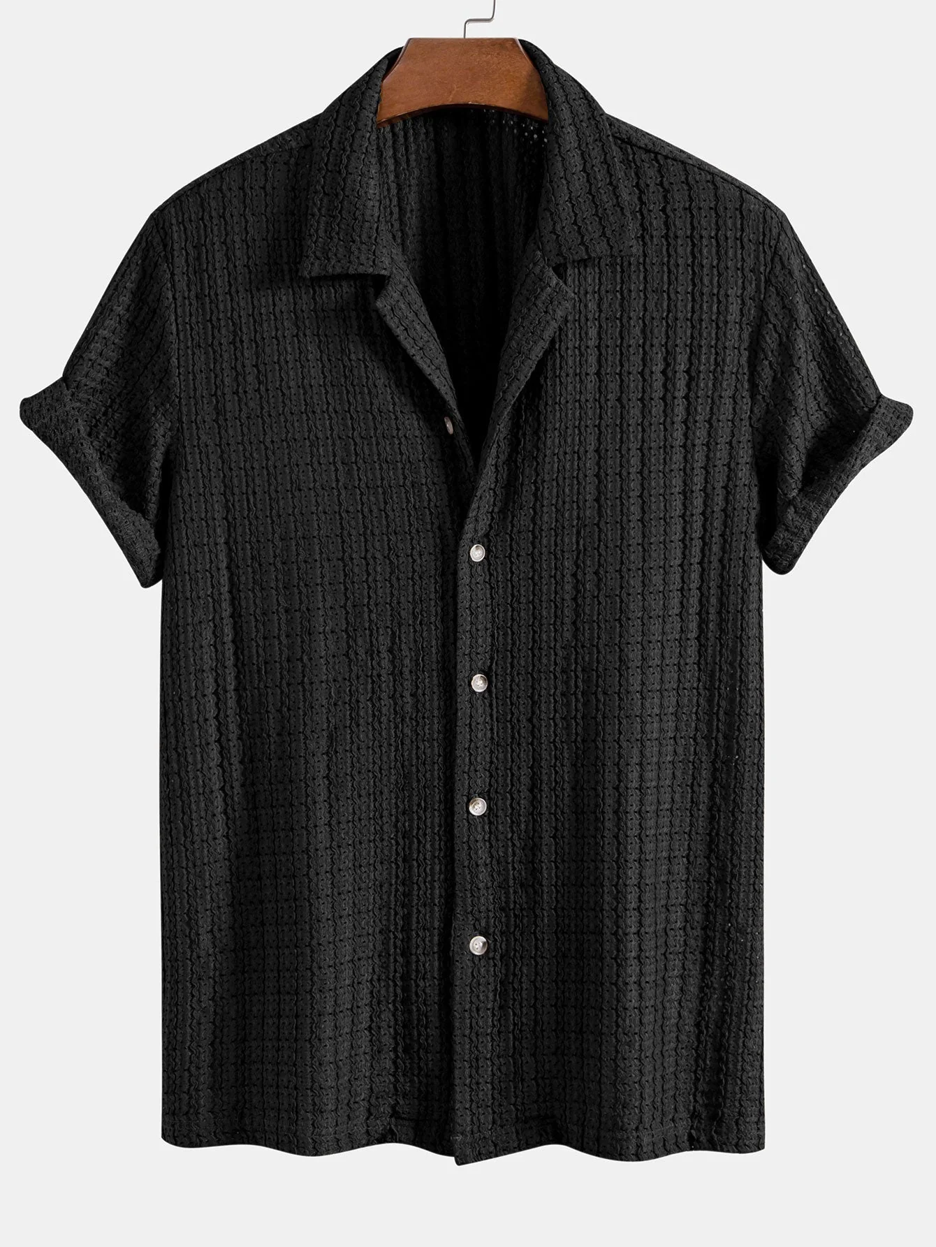 Lucio® | Texture Jacquard Cuban Shirt - Image 5