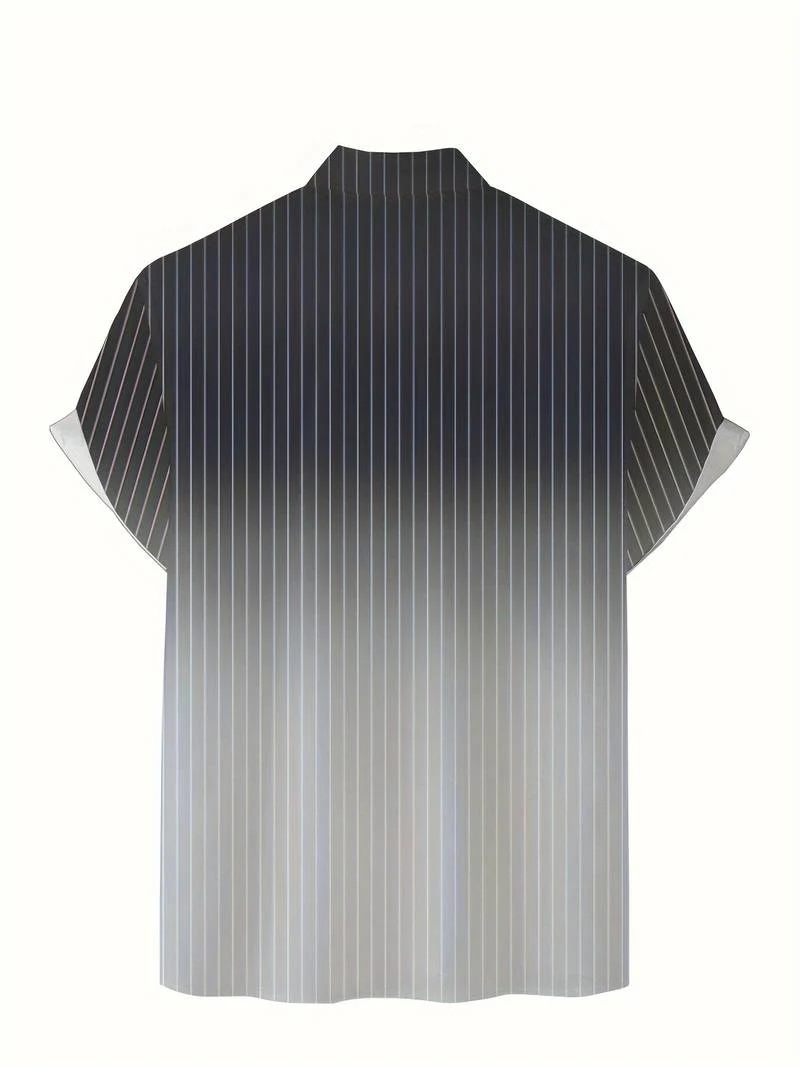 Lucrecia® | Short-Sleeved Gradient Button-Down Shirt For Men - Image 6