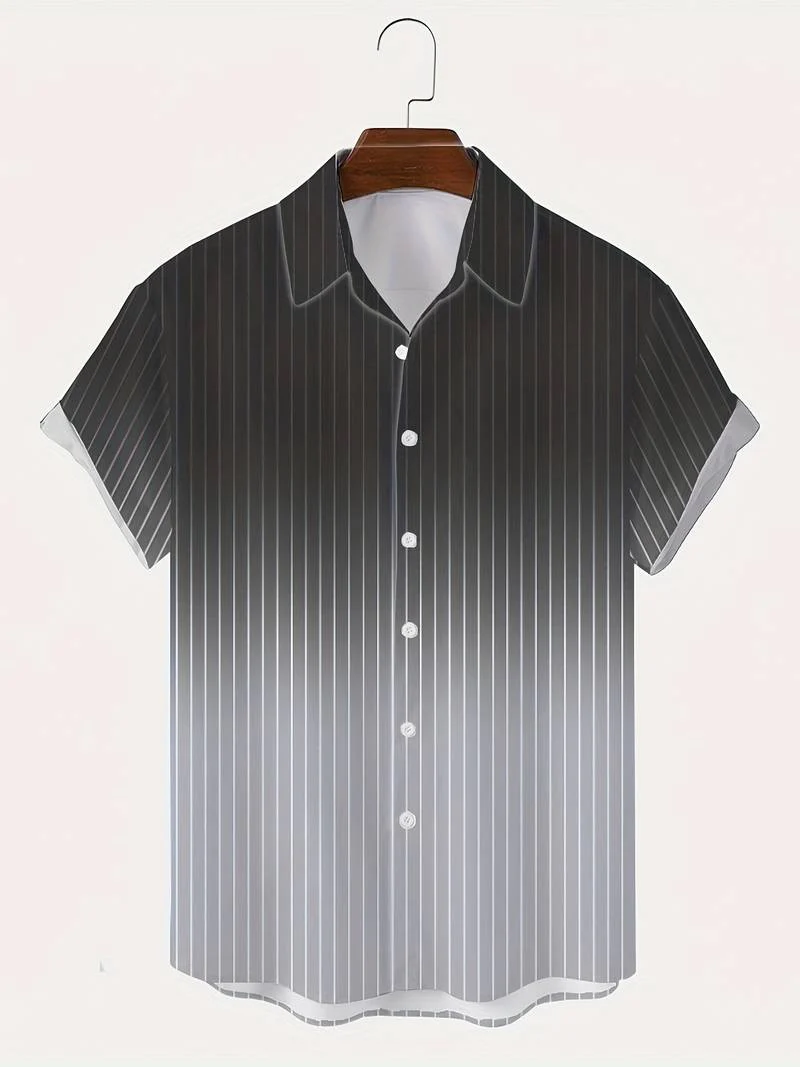 Lucrecia® | Short-Sleeved Gradient Button-Down Shirt For Men - Image 7