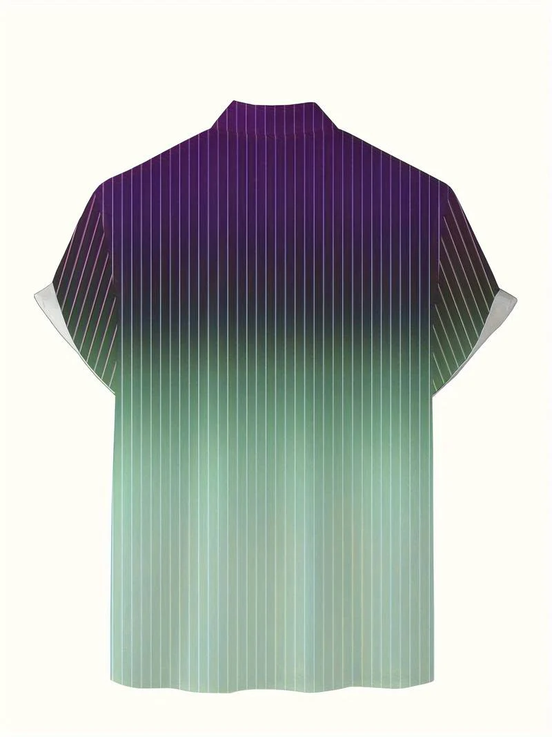 Lucrecia® | Short-Sleeved Gradient Button-Down Shirt For Men - Image 8