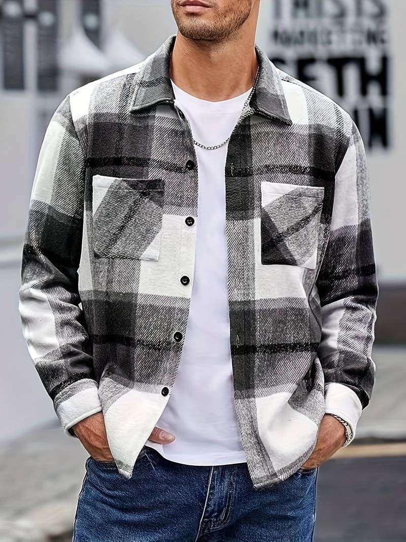 Lucy® | Long Sleeve Button-Down Shirt With Check Pattern For Men - Image 18