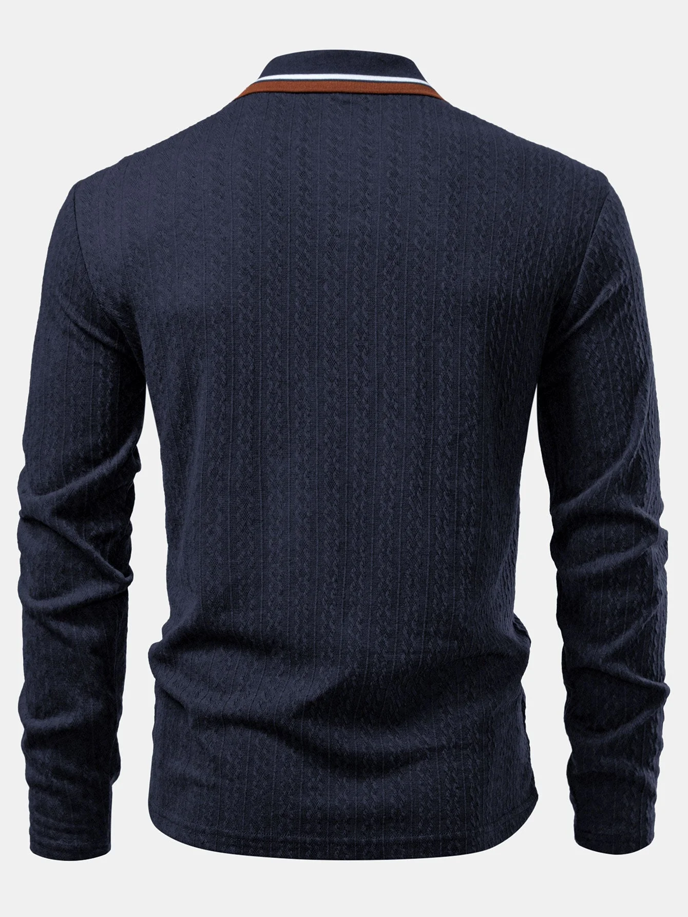 Ludovico® | Long Sleeve Twist Jacquard Polo Shirt - Image 15
