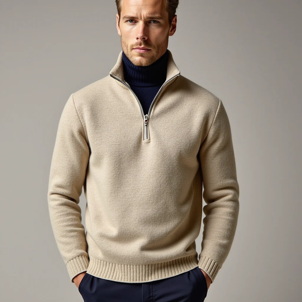 Ludovico® | Quarter Zip Turtleneck Sweater