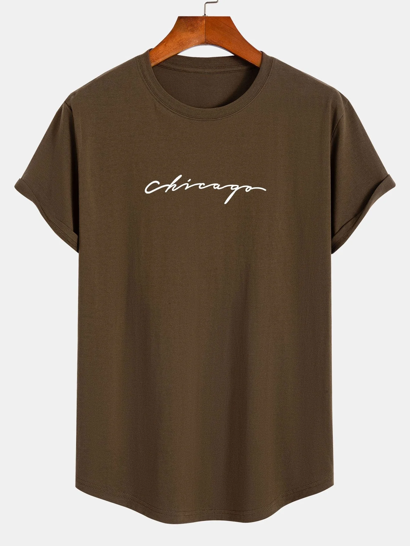 Luis® | Chicago Print Cotton Arc Hem T-Shirt - Image 4