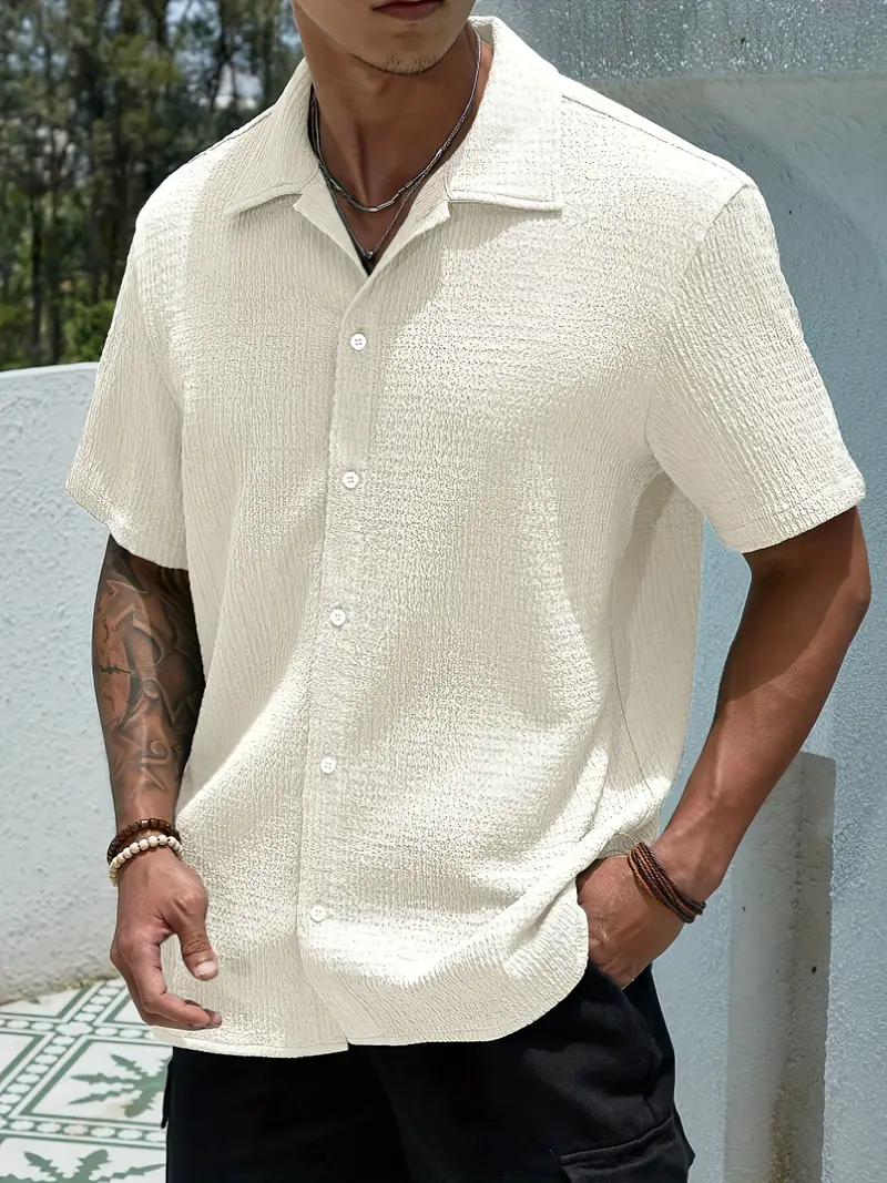 Lujain® | Casual Lapel Short Sleeve Shirt For Men - Image 3