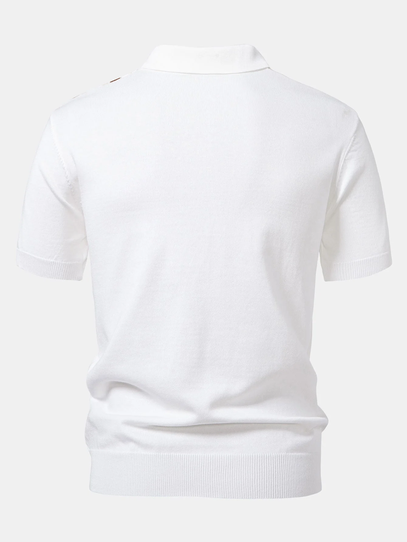 Luke | Stripe Knit Zip Up Polo Shirt - Image 11