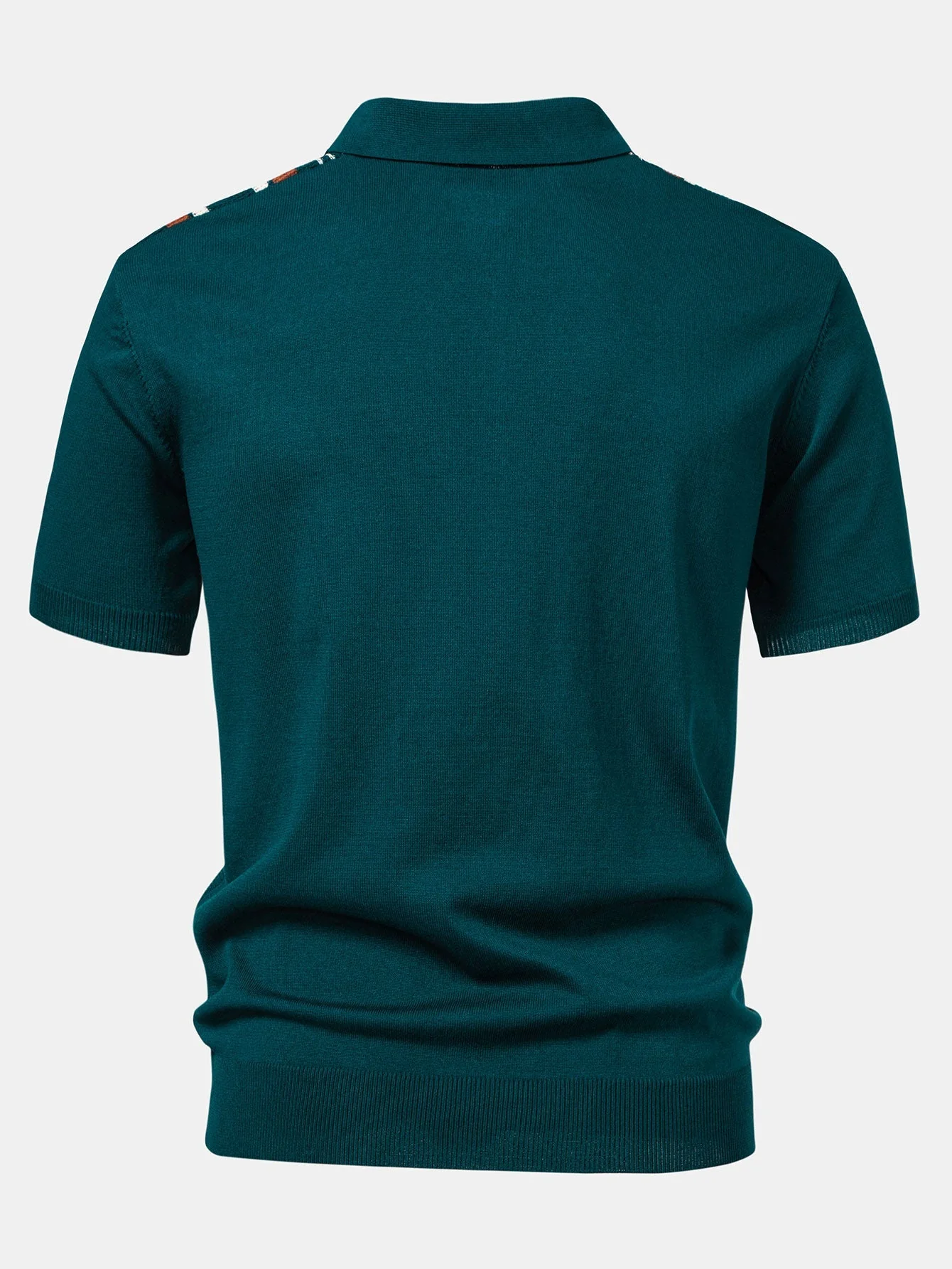 Luke | Stripe Knit Zip Up Polo Shirt - Image 5