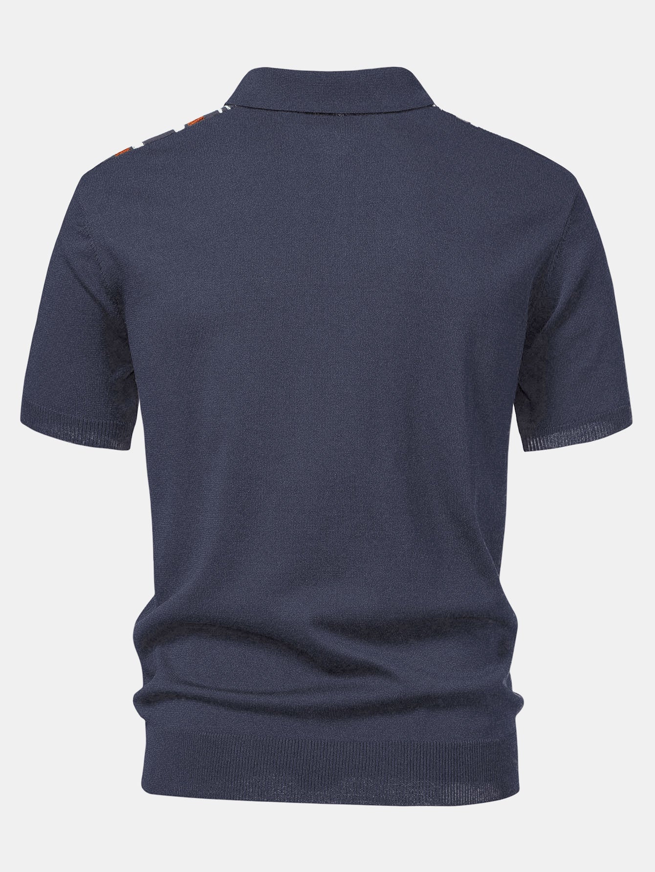 Luke | Stripe Knit Zip Up Polo Shirt - Image 7