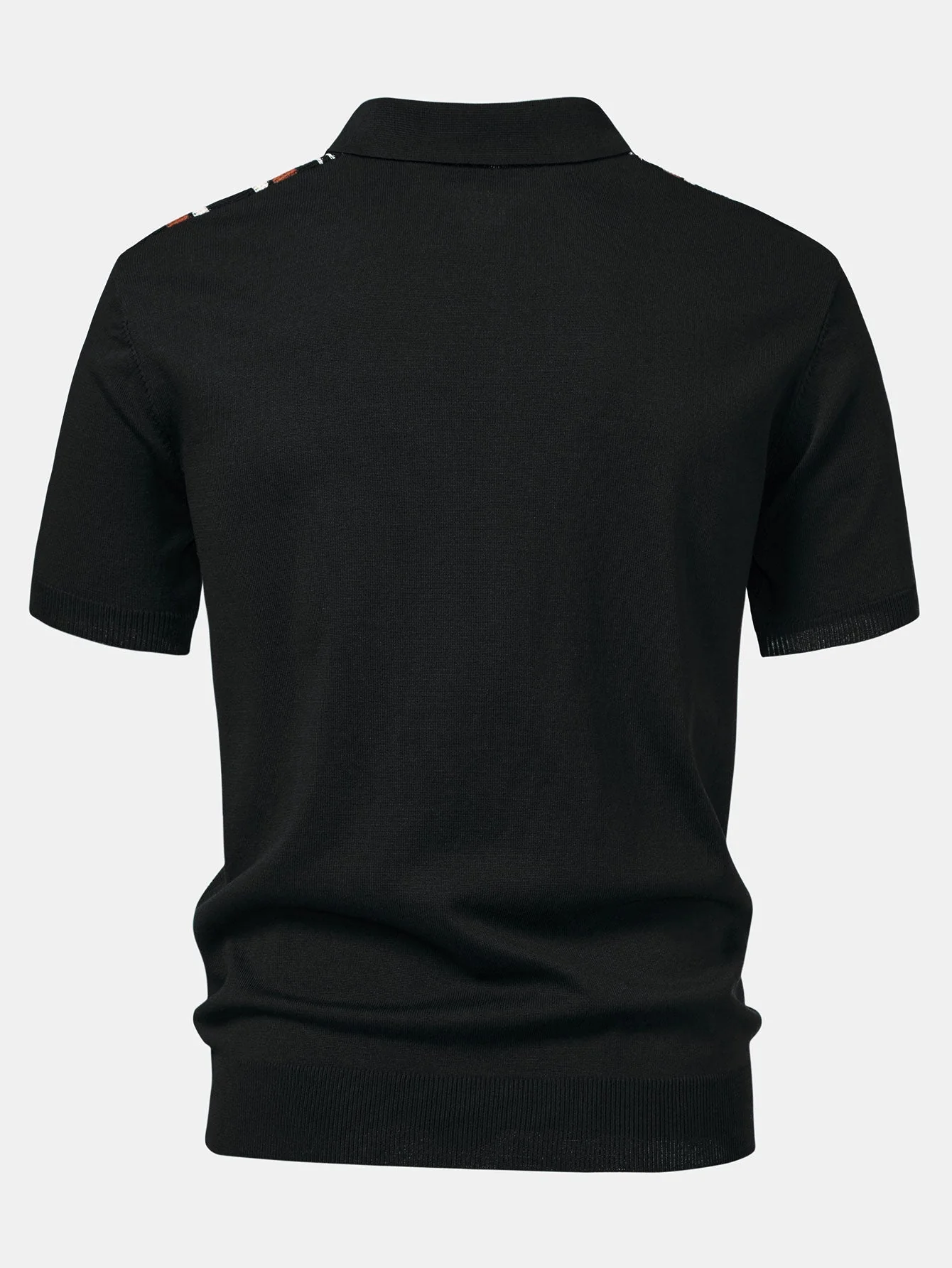 Luke | Stripe Knit Zip Up Polo Shirt - Image 9