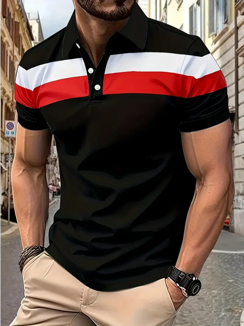 Lula® | Casual Men'S Short Sleeve Shirt With Color Block Design - Image 5