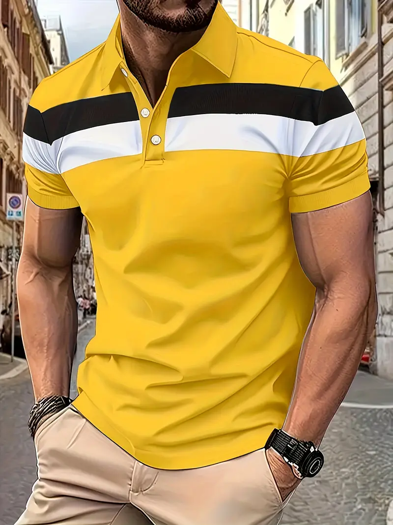 Lula® | Casual Men'S Short Sleeve Shirt With Color Block Design - Image 6