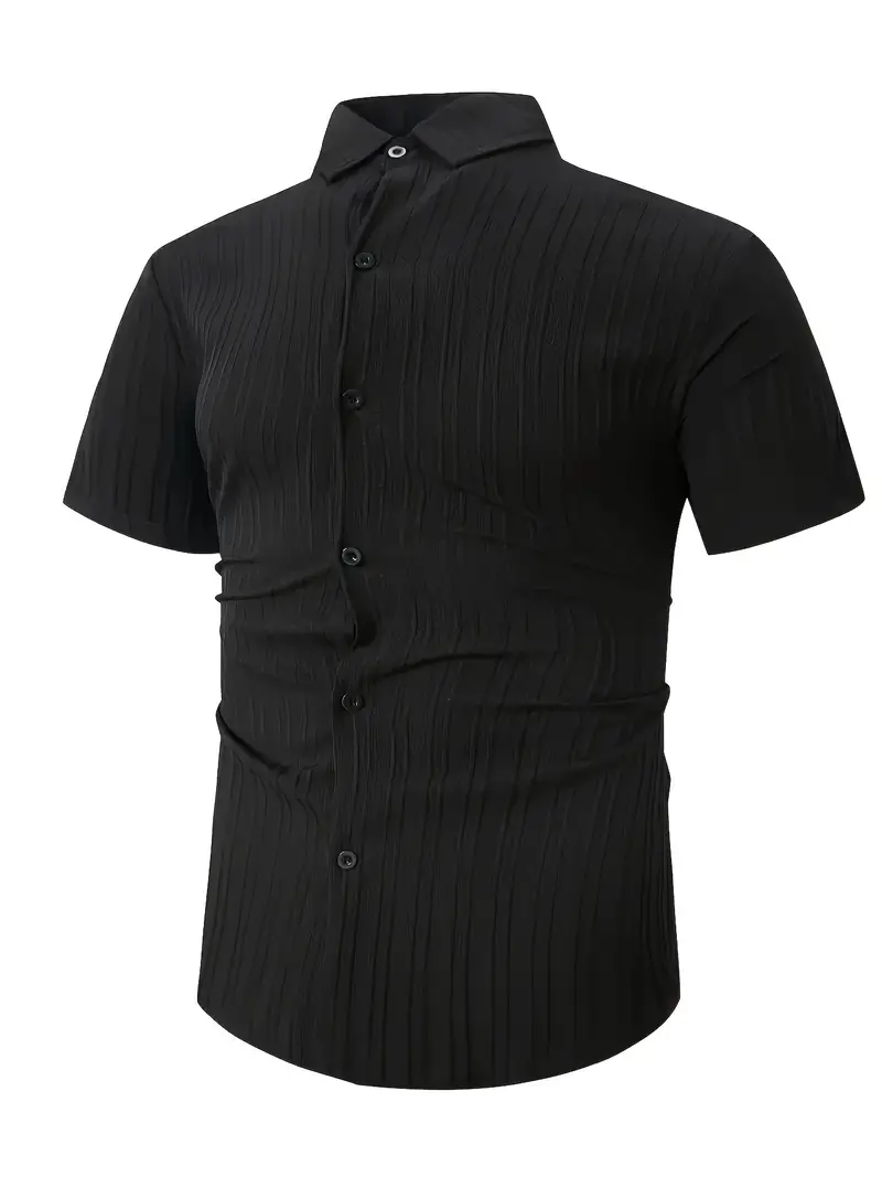 Lura® | Casually Chic Striped Short-Sleeved Shirt For Men - Image 10