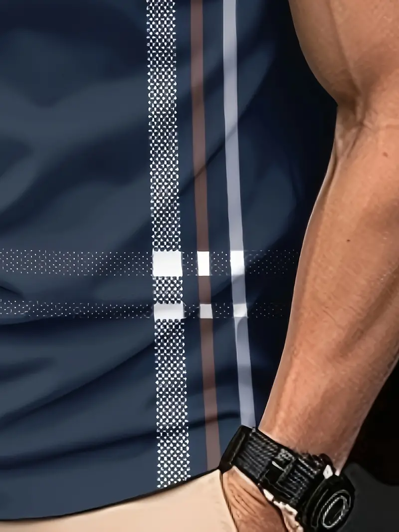 Lurdes® | Stylish Striped Short-Sleeved T-Shirt For Men - Image 6