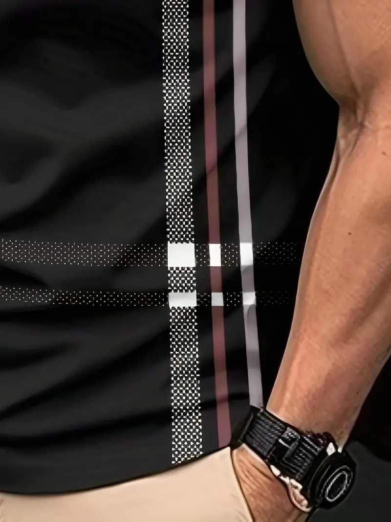 Lurdes® | Stylish Striped Short-Sleeved T-Shirt For Men - Image 9