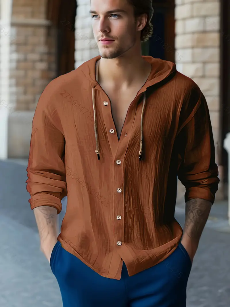 Lynea® | Casual Hooded Shirt With Buttons - Image 12