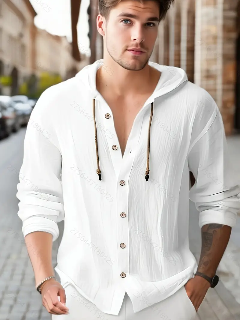 Lynea® | Casual Hooded Shirt With Buttons - Image 6