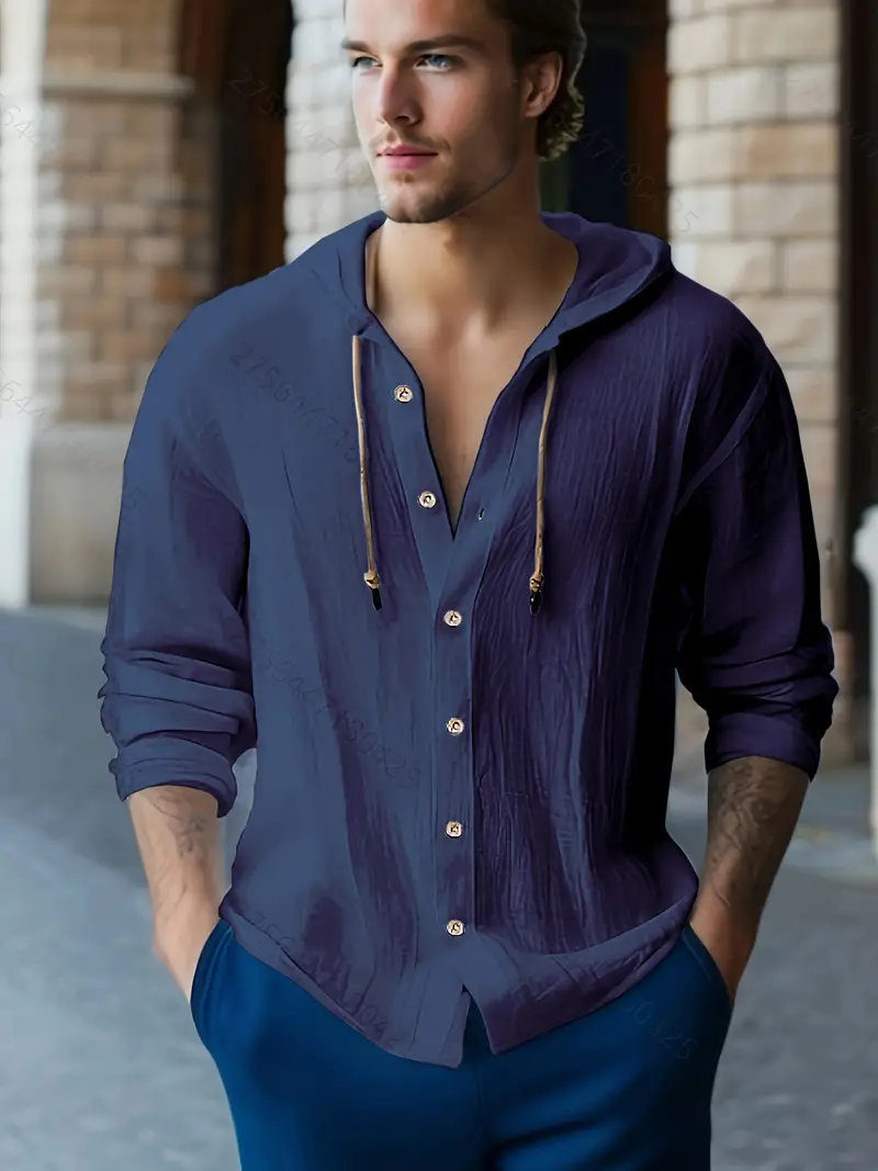 Lynea® | Casual Hooded Shirt With Buttons - Image 9