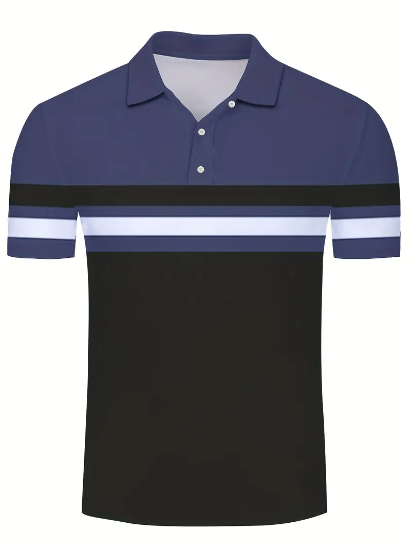 Lynn® | Casual, Trendy Striped Pattern Short-Sleeved Shirt For Men - Image 13
