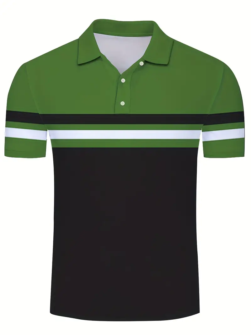 Lynn® | Casual, Trendy Striped Pattern Short-Sleeved Shirt For Men - Image 17