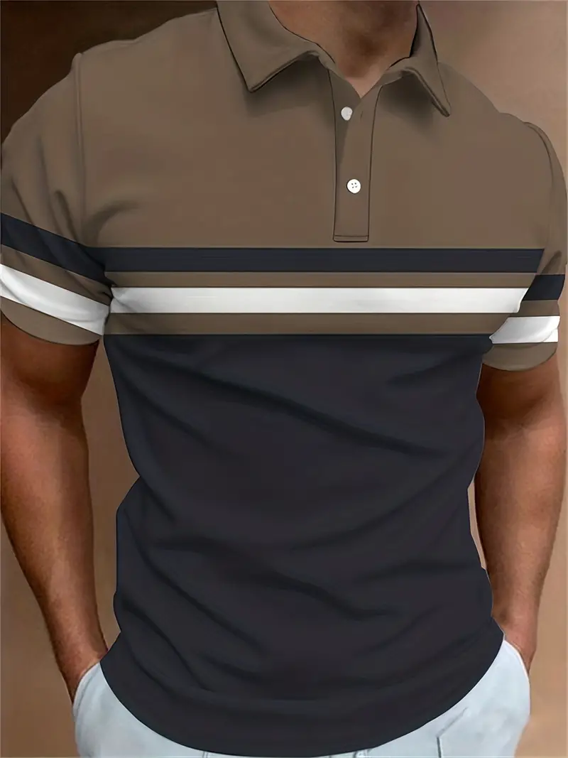 Lynn® | Casual, Trendy Striped Pattern Short-Sleeved Shirt For Men - Image 26