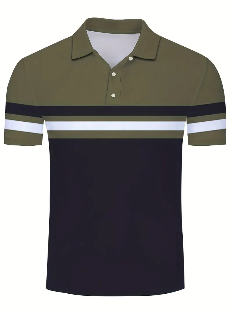 Lynn® | Casual, Trendy Striped Pattern Short-Sleeved Shirt For Men - Image 5