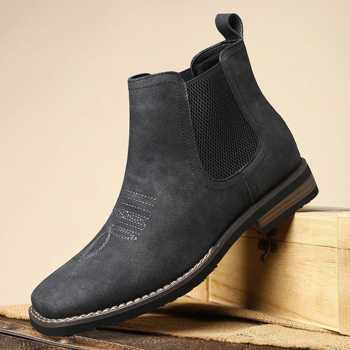 Macario® | Men’s Chelsea Boots With Front Stitch Detail - Image 2