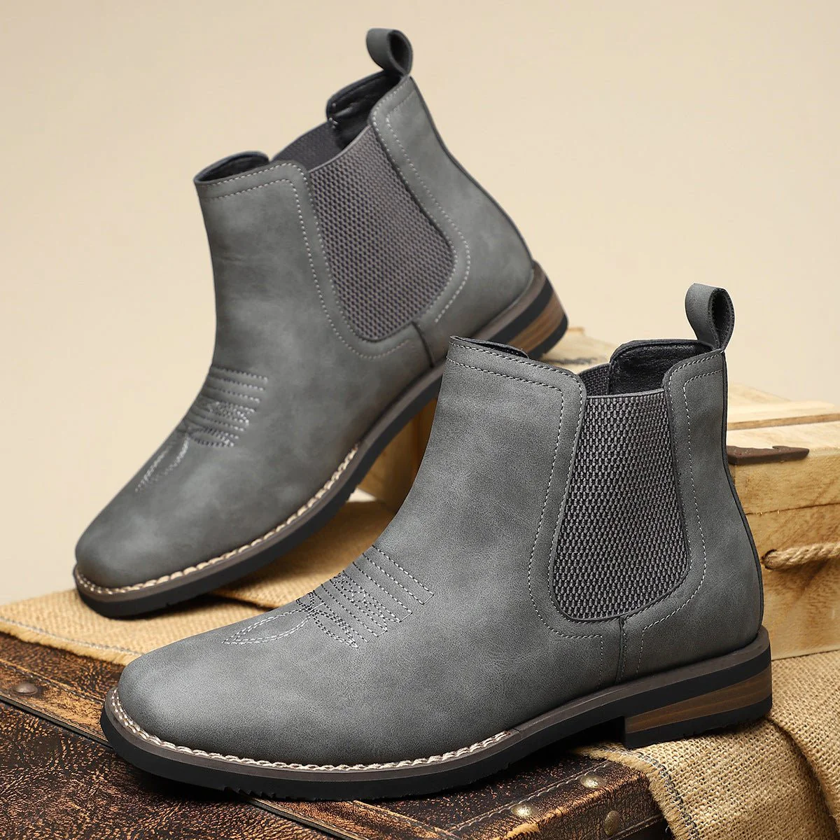 Macario® | Men’s Chelsea Boots With Front Stitch Detail - Image 3