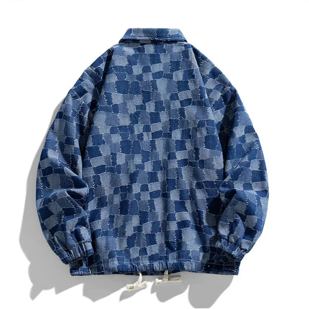 Macario | Dave Checkered Denim Jacket - Image 2