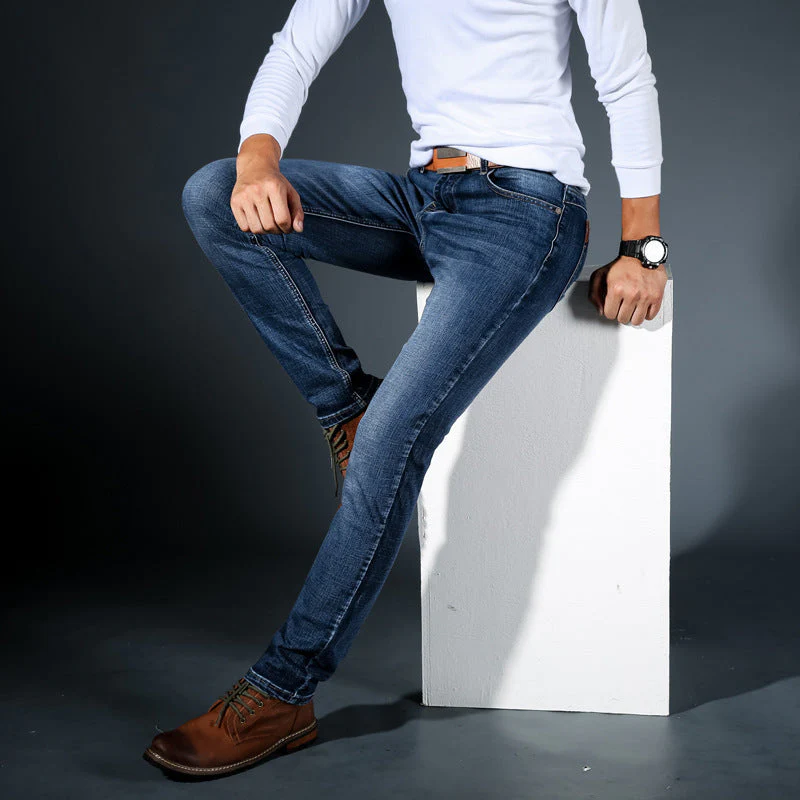 Madaleno® | Herren Slim-Fit Stretch-Jeans Marineblau - Image 3