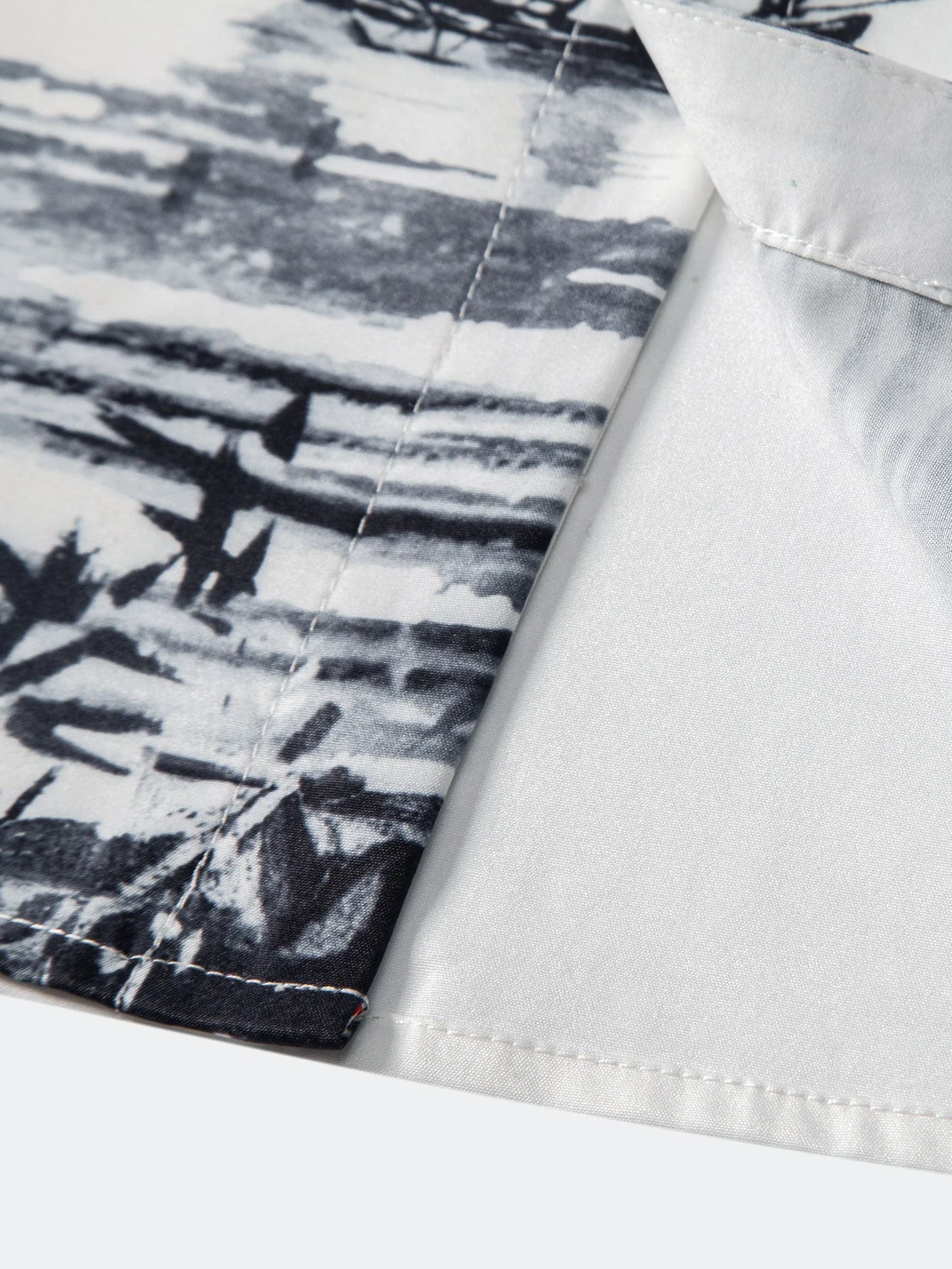 Mahoma® | Ink Landscape Painting Stand Collar Shirt - Image 4