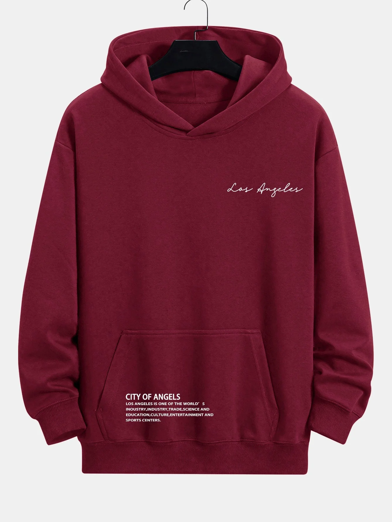 Malachi | Los Angeles Slogan Print Relax Fit Hoodie - Image 6