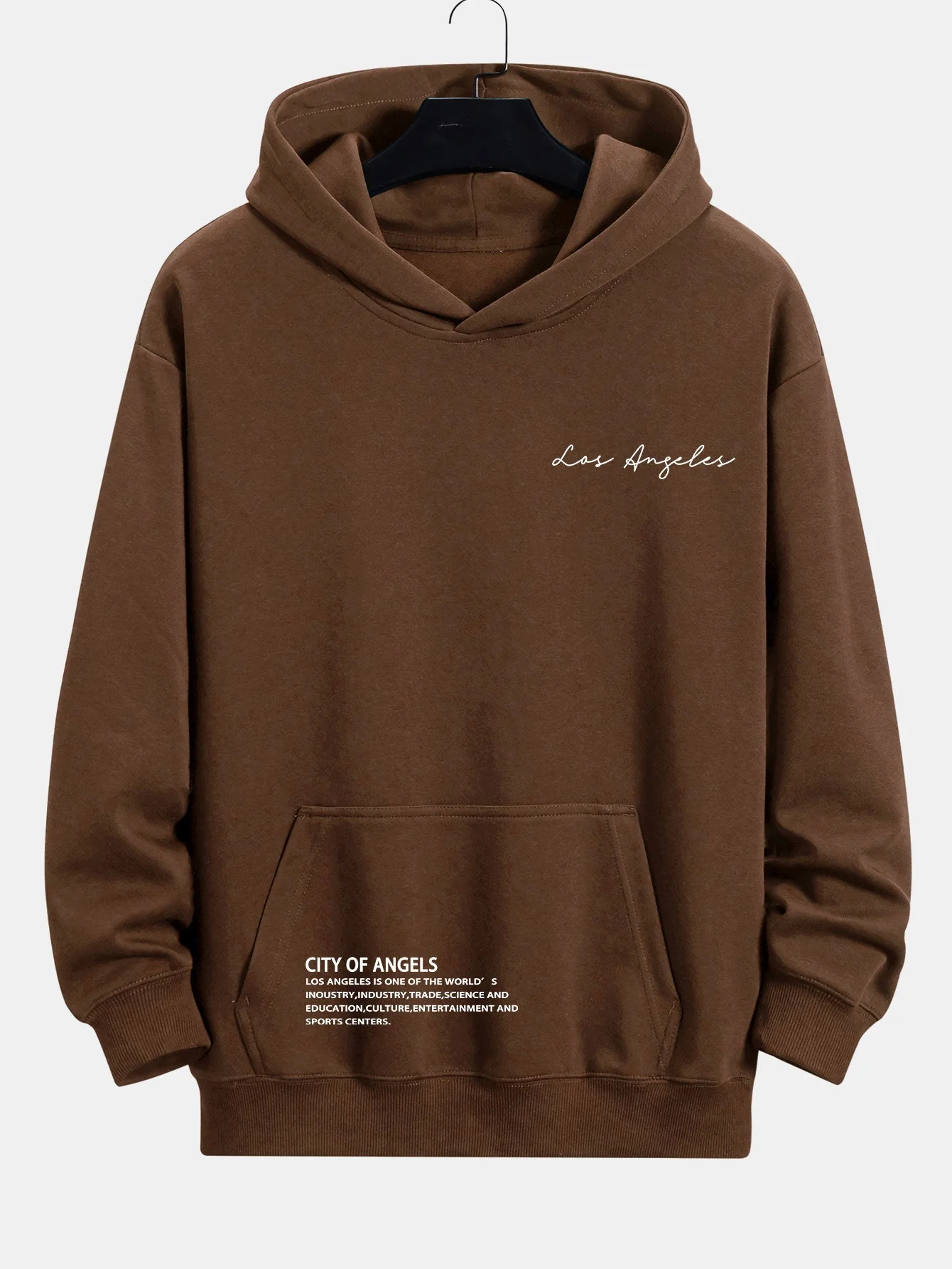 Malachi | Los Angeles Slogan Print Relax Fit Hoodie - Image 7