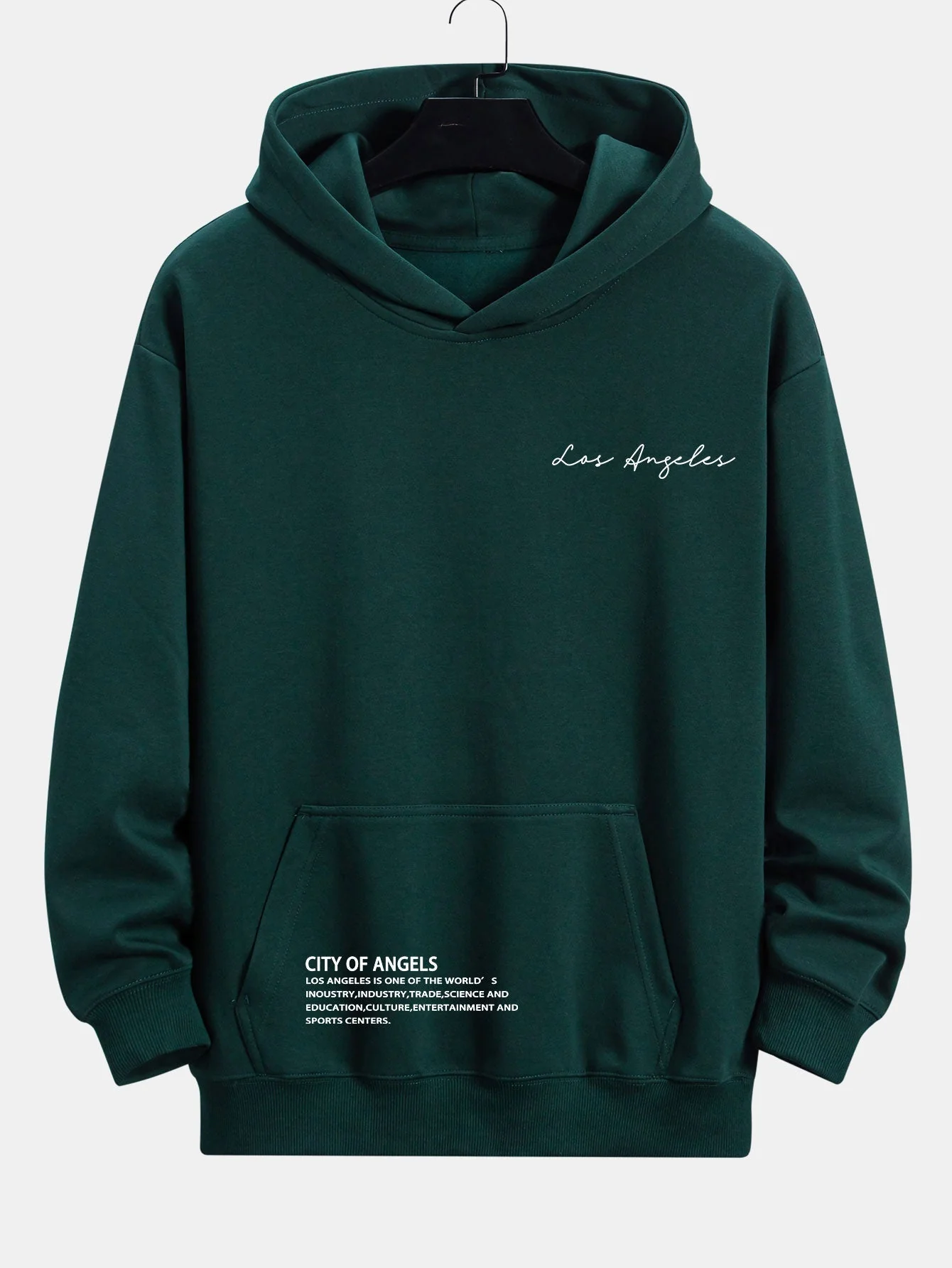 Malachi | Los Angeles Slogan Print Relax Fit Hoodie - Image 8