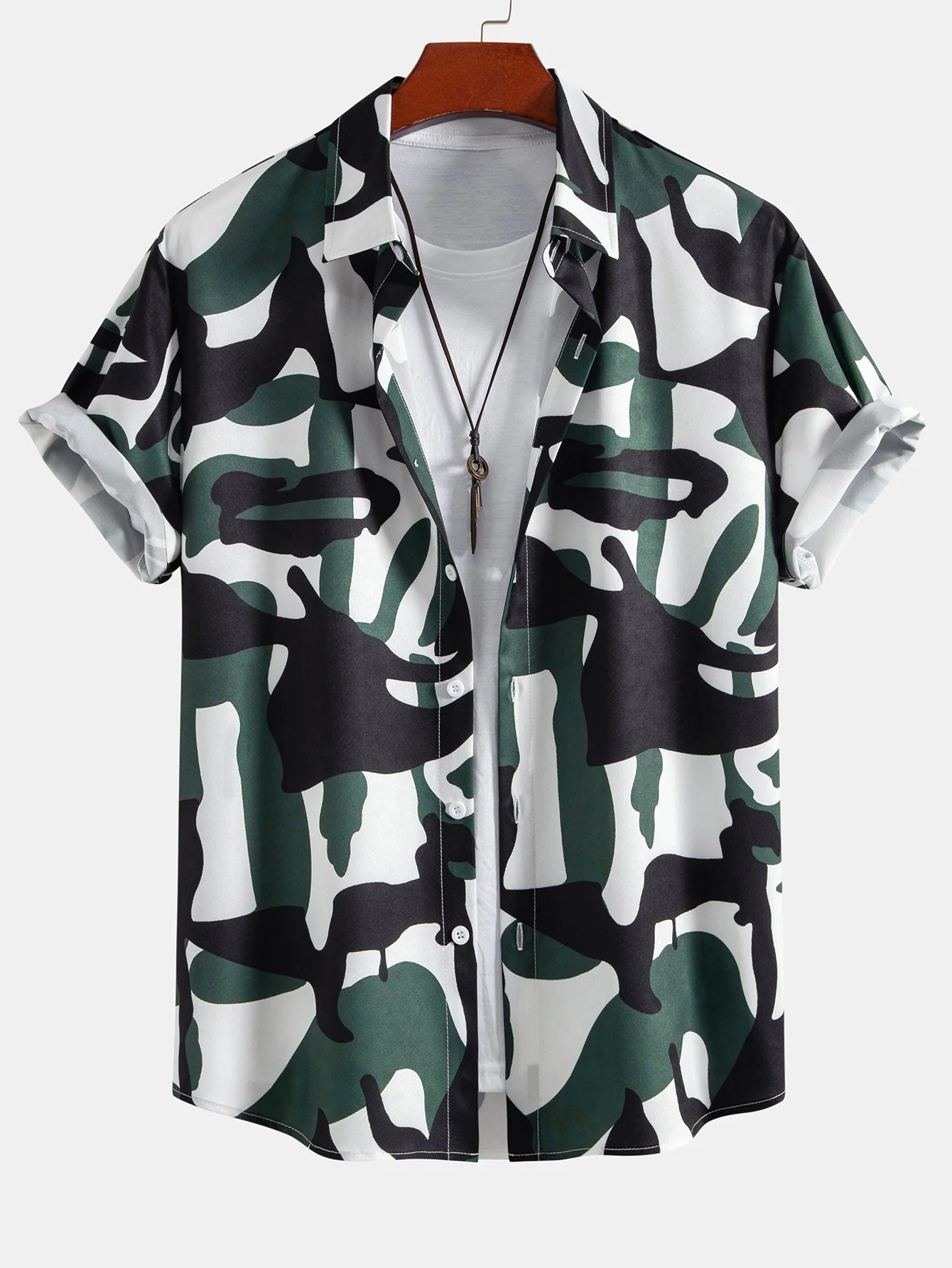 Malaquías® | Colorblock Print Button Up Shirt