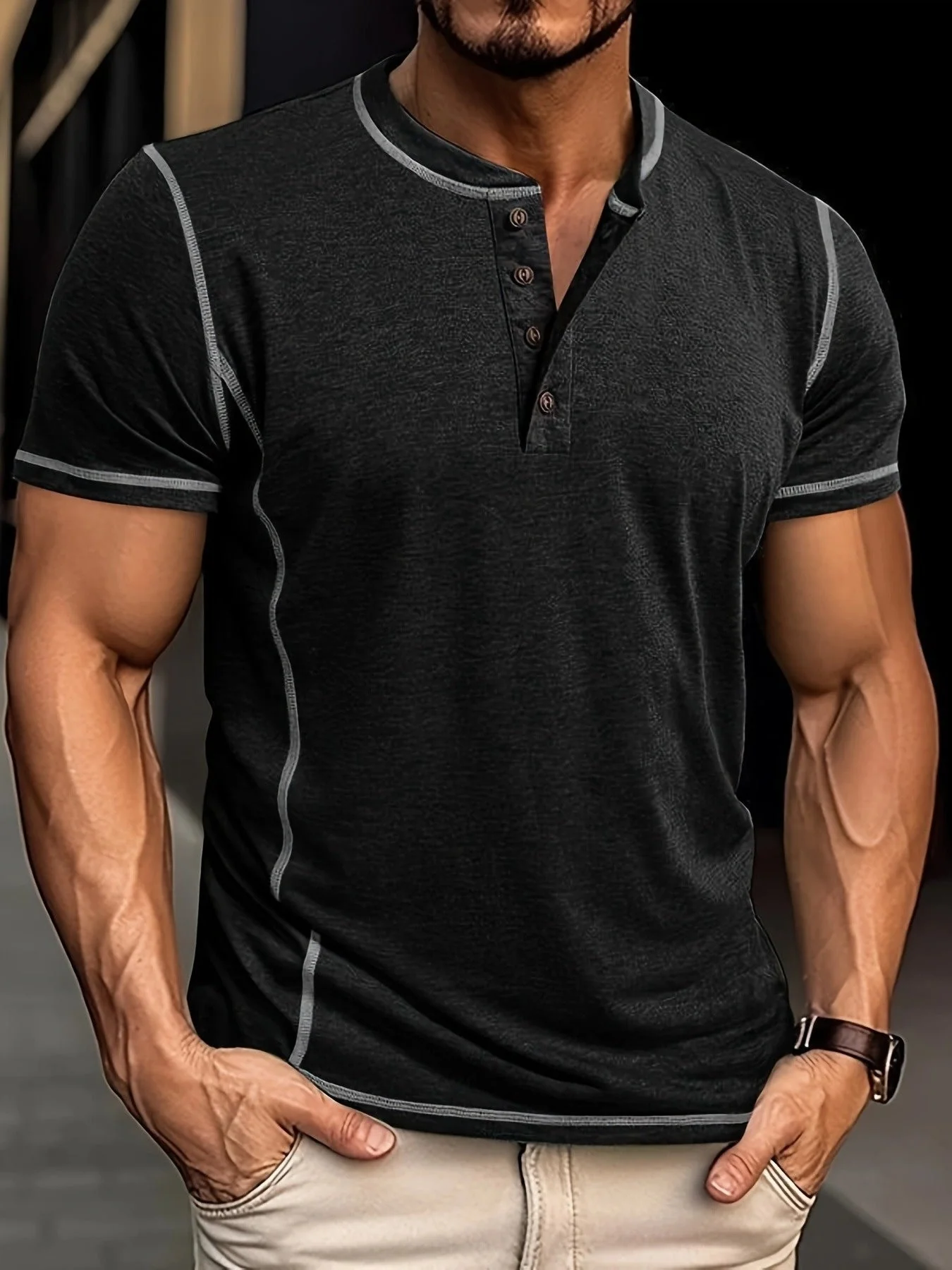 Malcolm | Short-sleeved button-down T-shirt