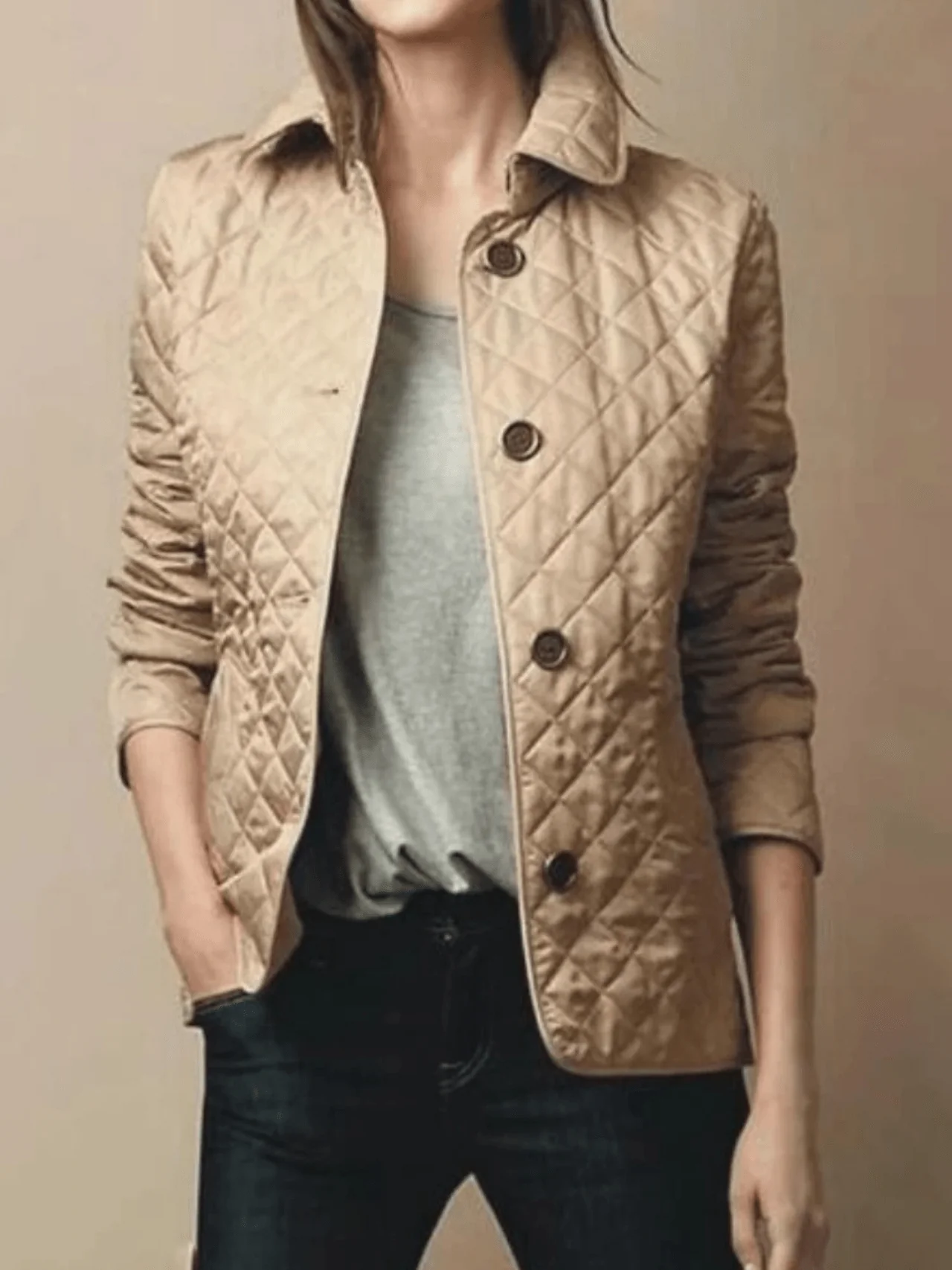 Manel | Quilted jacket with turned-up collar - Image 3