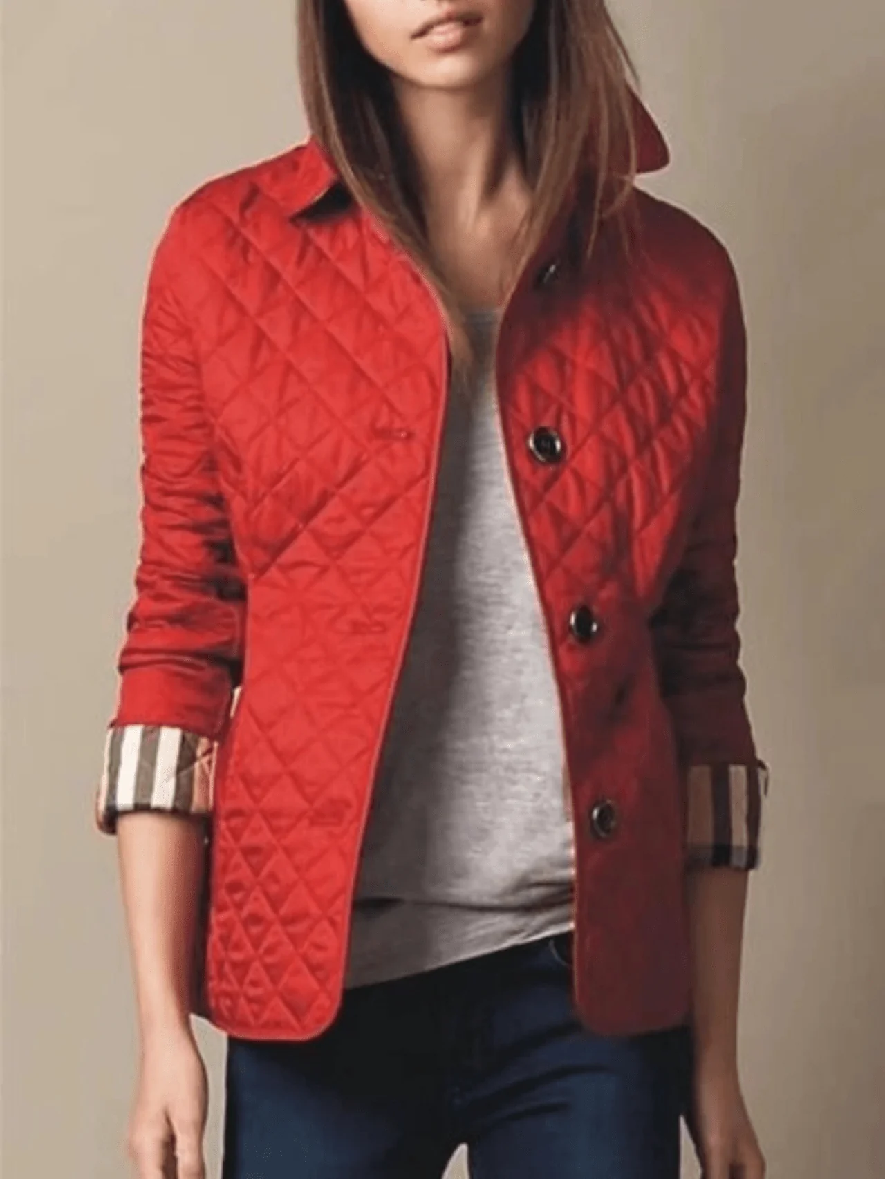Manel | Quilted jacket with turned-up collar - Image 4