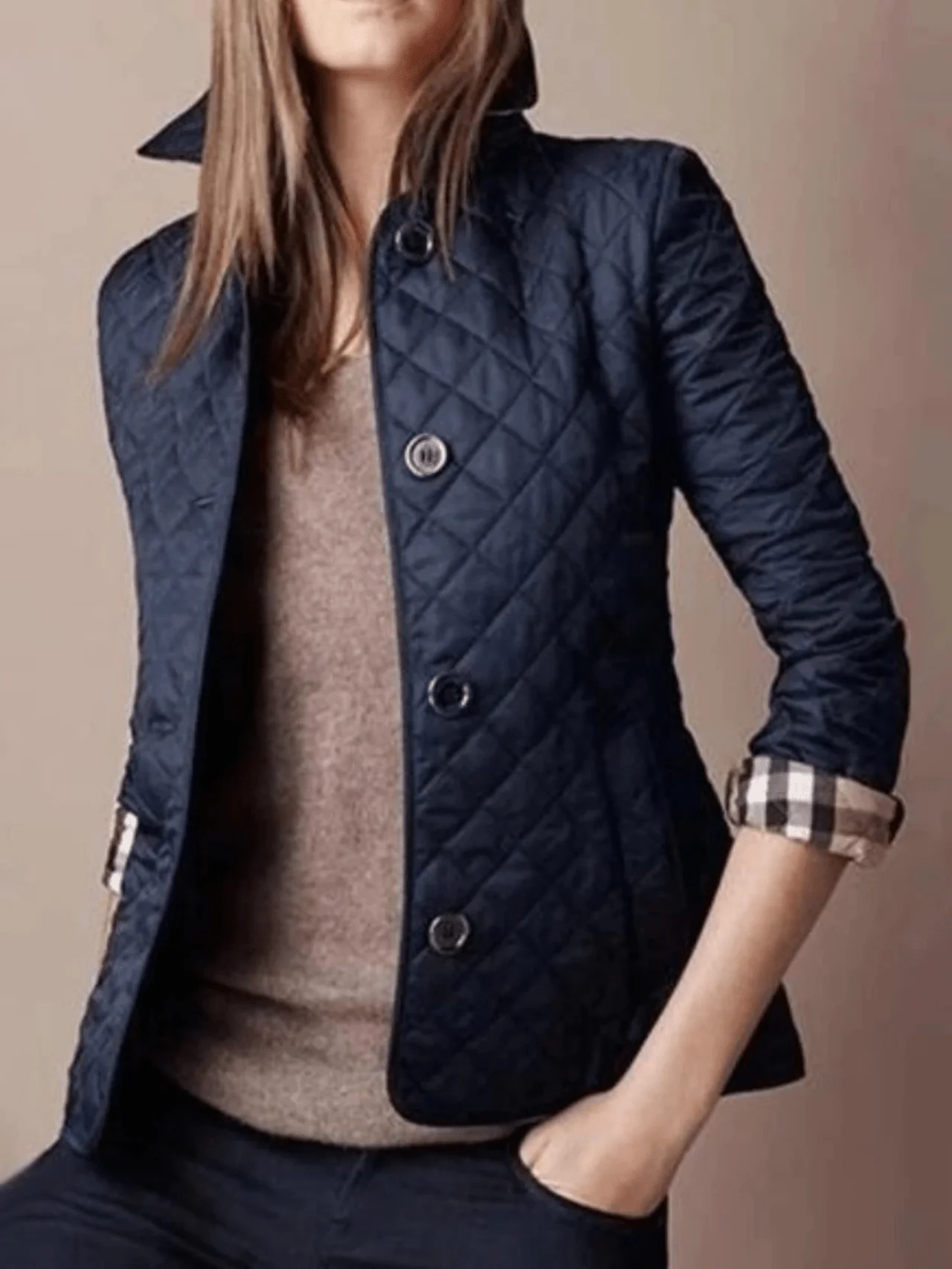 Manel | Quilted jacket with turned-up collar - Image 5