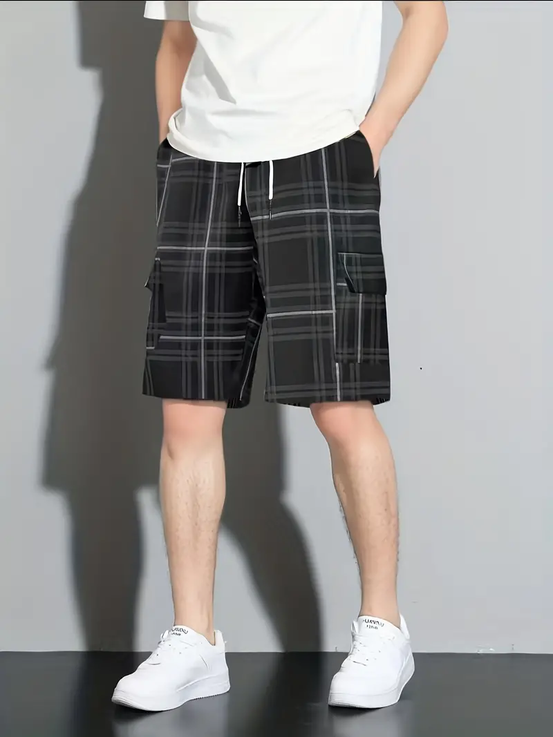 Manfredo® | Casual Checked Shorts With Drawstring And Side Pockets - Image 3