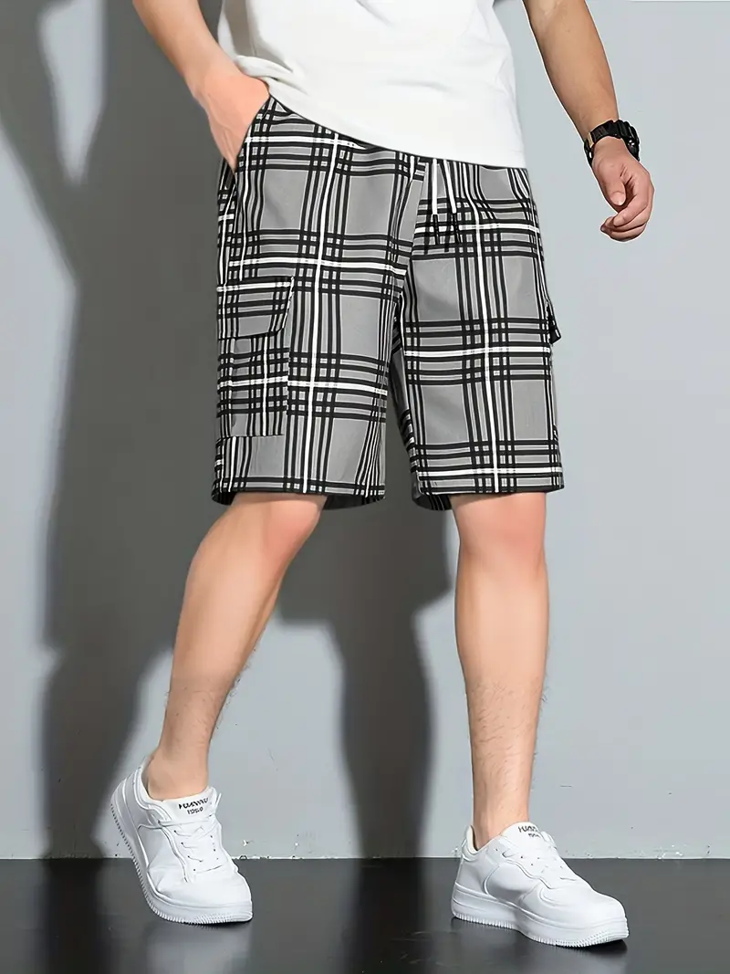 Manfredo® | Casual Checked Shorts With Drawstring And Side Pockets - Image 4