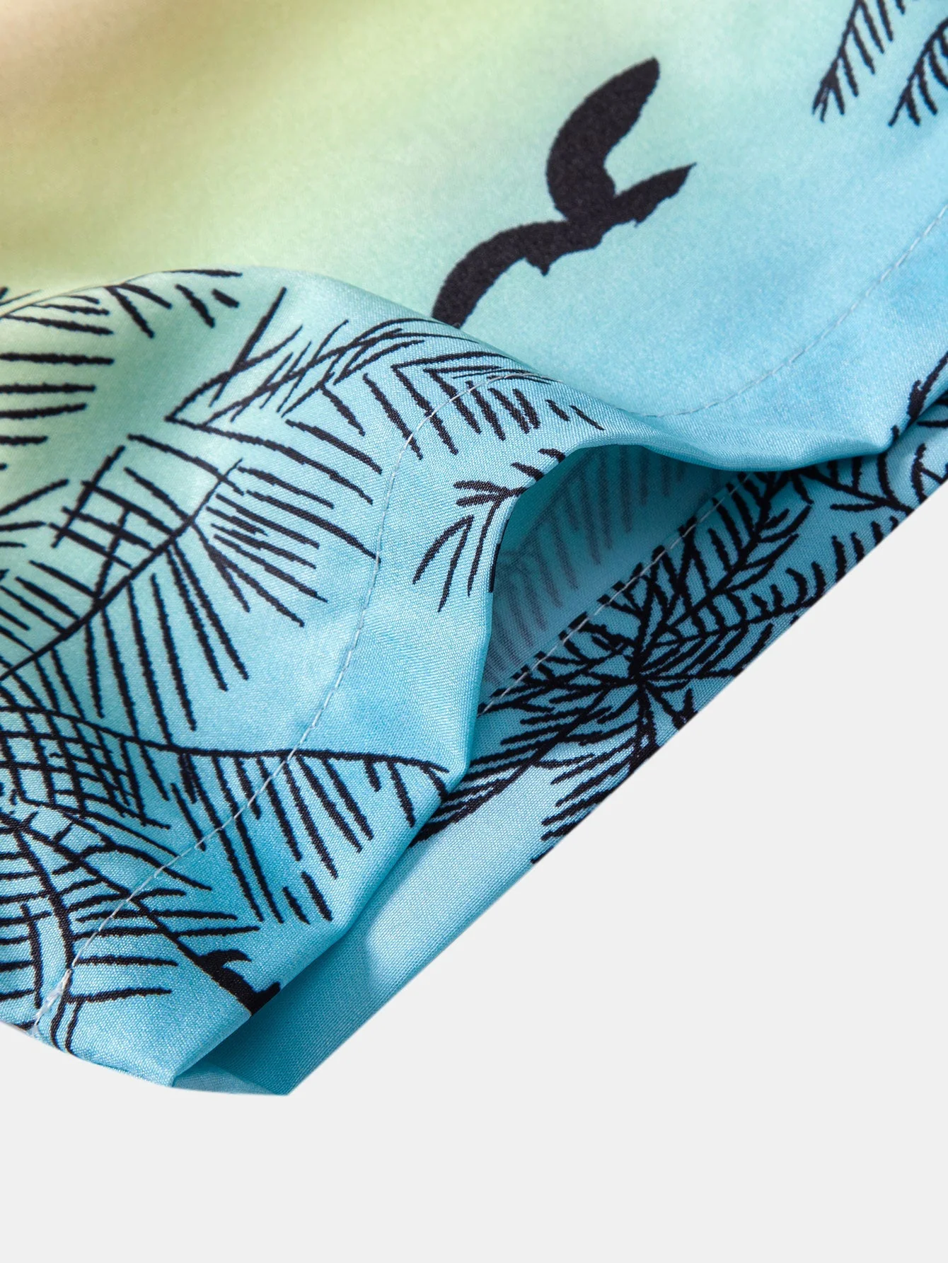 Manlio® | Palm Tree Seagull Print Button Up Shirt - Image 4