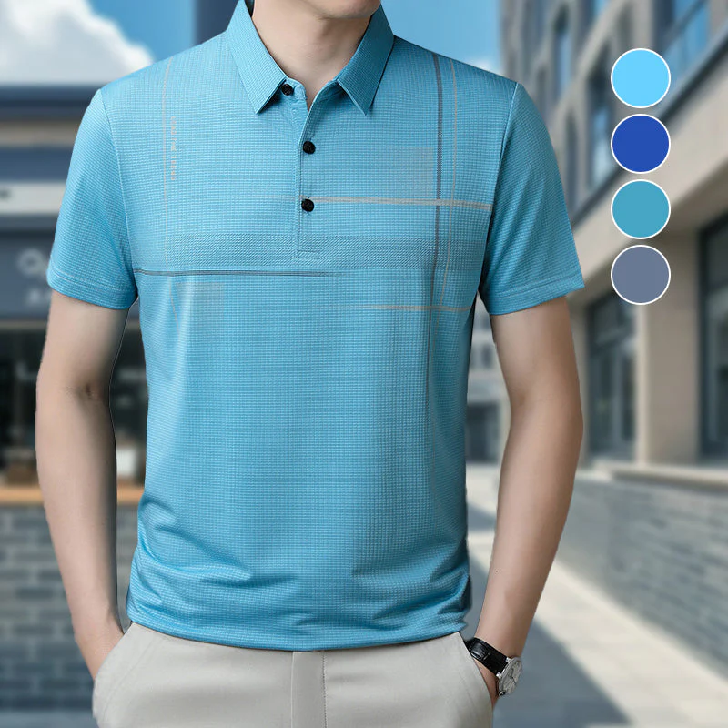 Manuel® | Men'S Loose, Cool, Breathable Lapel Collar T-Shirt