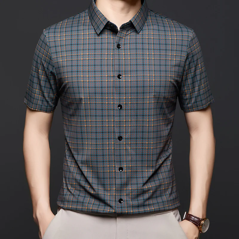 Marcel® | 2025 New Men'S Plaid Short Sleeve Shirt Fashionable And Comfortable - Image 2