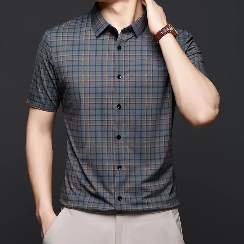Marcel® | 2025 New Men'S Plaid Short Sleeve Shirt Fashionable And Comfortable - Image 3