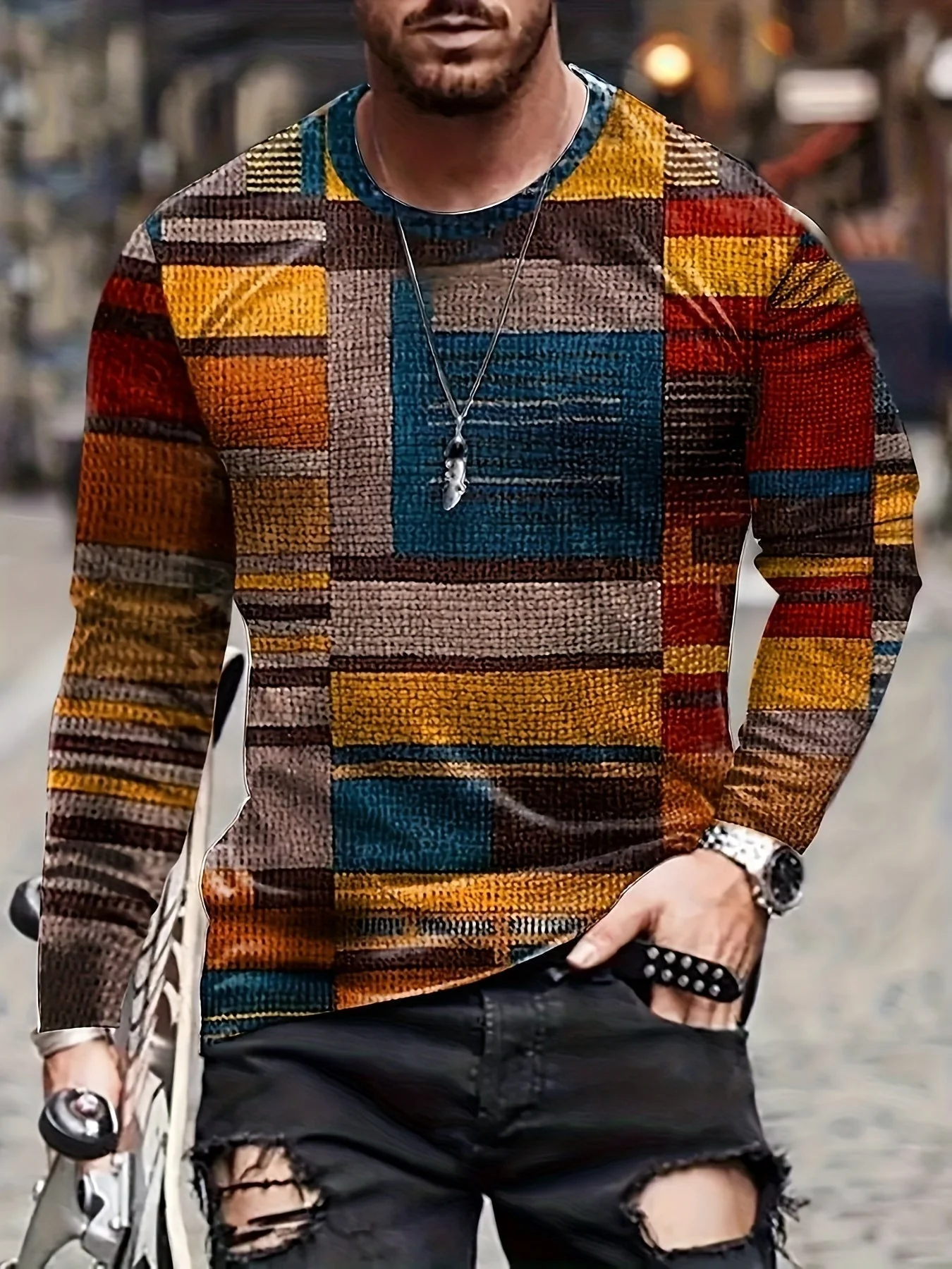 Marcel | Long-sleeved color-block T-shirt - Image 10